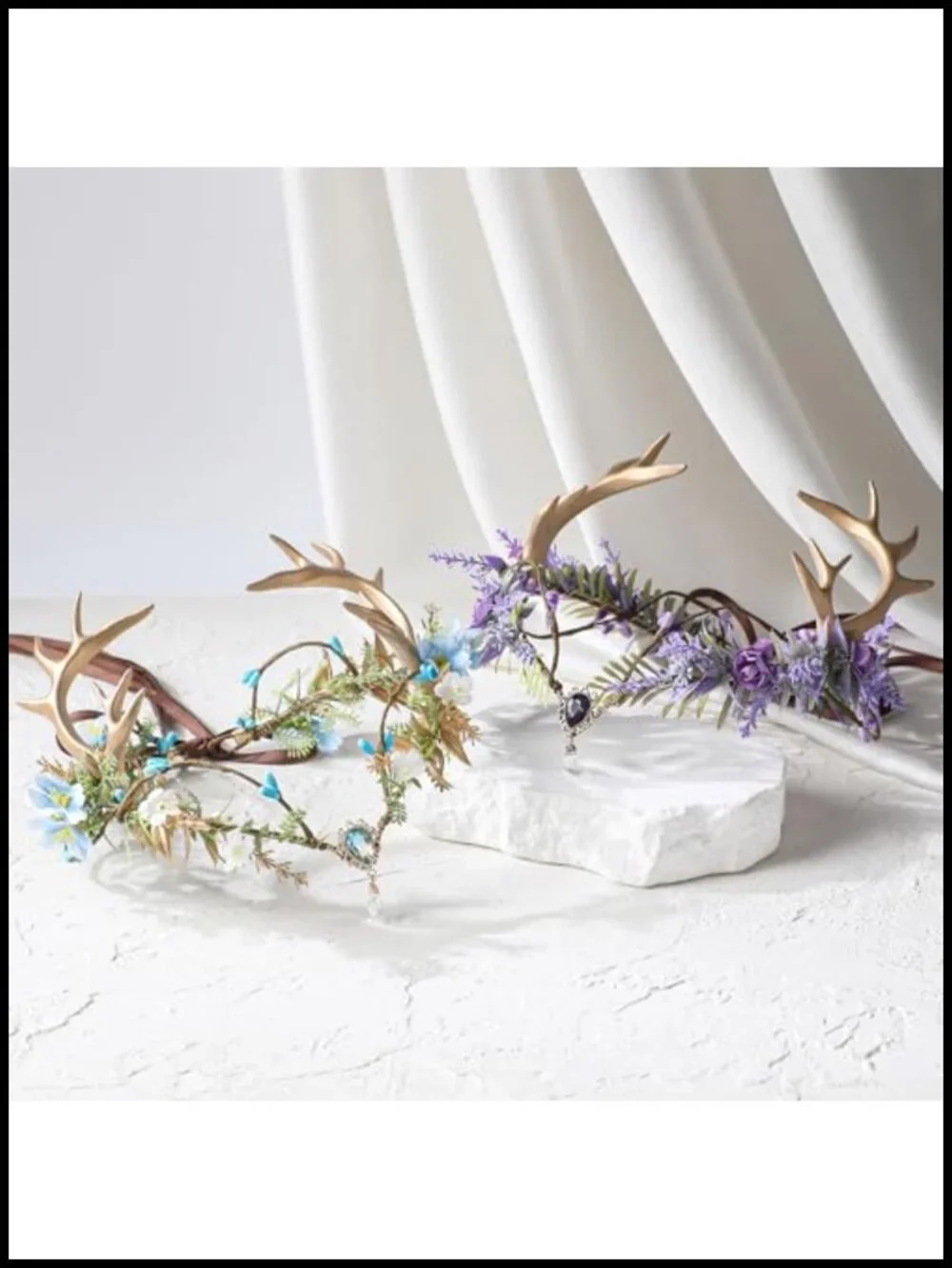 Handmade Fairy Antler Crown with Deer Horns - Woodland Elf Cosplay Headpiece